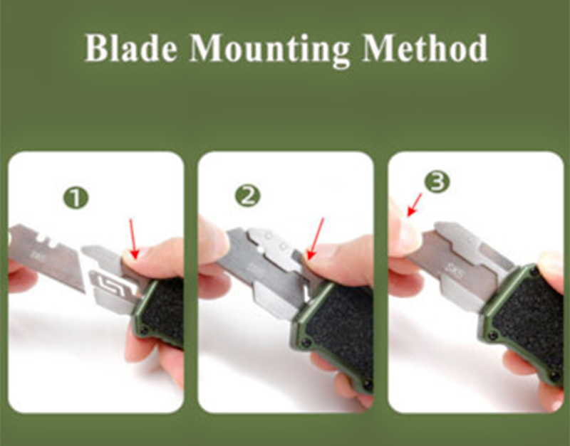 Aluminum & Sandpaper Handle OTF Box Cutter