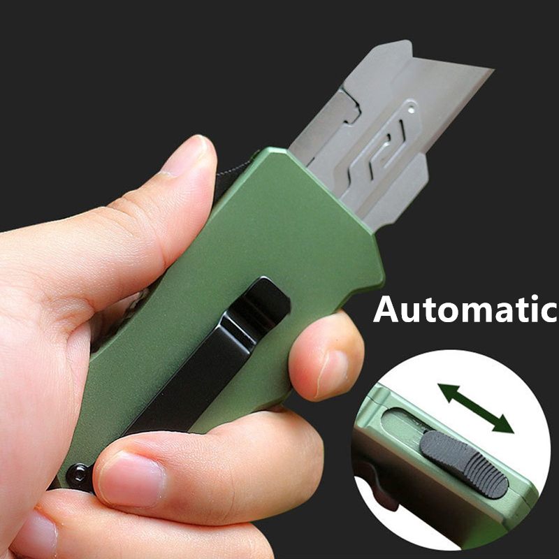 Aluminum & Sandpaper Handle OTF Box Cutter