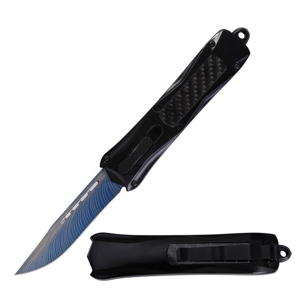 TX1544 Tactical Black Carbon Fiber OTF Switchblade Knife TX1544 Tactical Black Carbon Fiber OTF Switchblade Knife