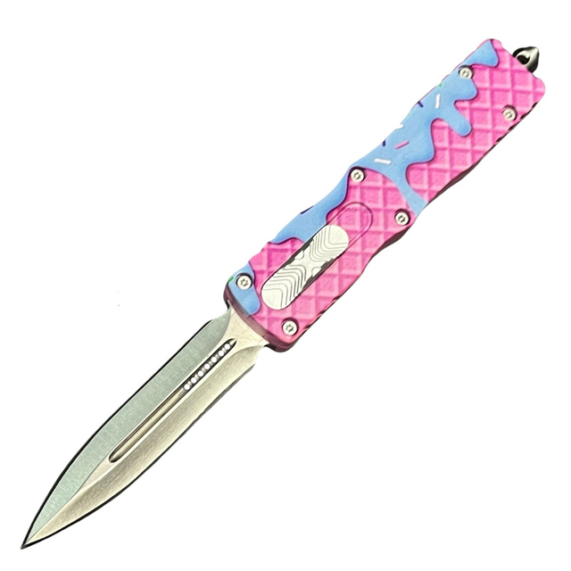 7" Pink Donut Sprinkle Frosting Automatic Out The Front Knife