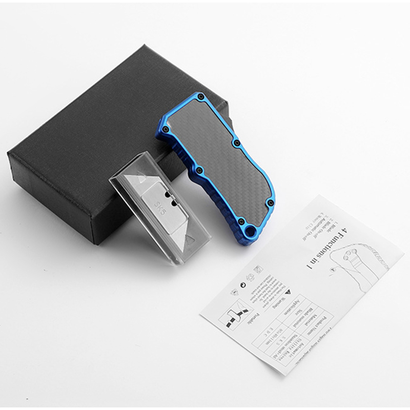 Aluminum & Carbon Fiber Handle OTF Utility Knife